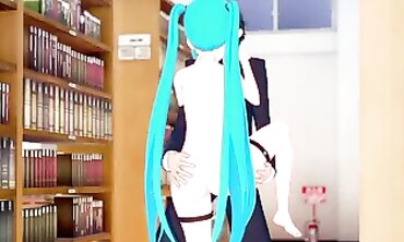 Miku Enjoys a Thick Cigar in College Cosplay Hentai