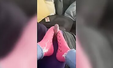 British MILF Runnerbean87 Takes a Sock Footjob and Wears the Cum