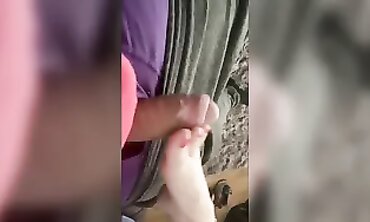 British MILF Runnerbean87 Takes a Sock Footjob and Wears the Cum