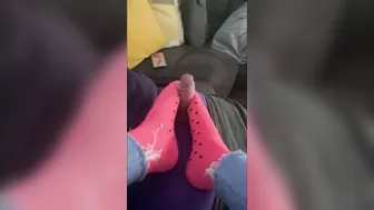 British MILF Runnerbean87 Takes a Sock Footjob and Wears the Cum