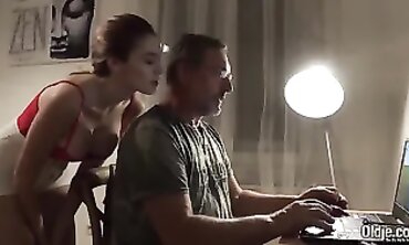 Clean-shaven Older Man Fucks Petite 19-Year-Old