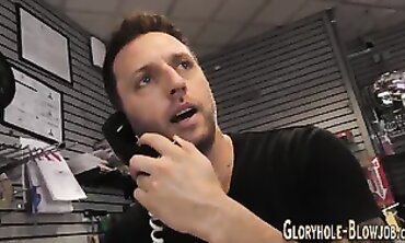 Ginger Mom Lauren Phillips Takes Big Cock Through Gloryhole