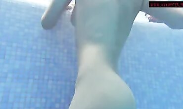 Brunette Goddess Mia Ferrari Shows Off Huge Boobs in Pool Bikini