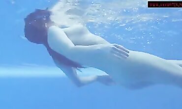 Brunette Goddess Mia Ferrari Shows Off Huge Boobs in Pool Bikini