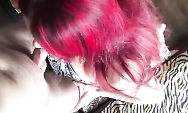 Redhead MILF Gets Face-Fucked After Salami Blowjob