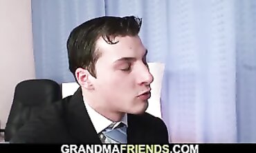 Shaggy Mature Grandma Enjoys Wild Double Penetration Threesome