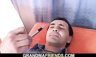 Shaggy Mature Grandma Enjoys Wild Double Penetration Threesome