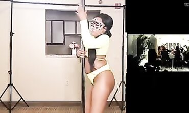 Sexy Brunette Dances in Bikini at Party