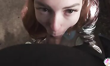 Redhead Amateur POV Blowjob in a Deserted Palace