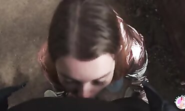 Redhead Amateur POV Blowjob in a Deserted Palace