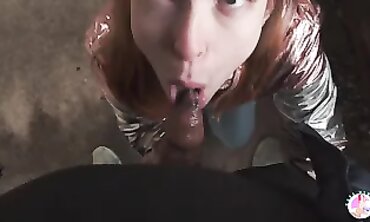 Redhead Amateur POV Blowjob in a Deserted Palace