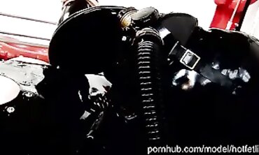 Intense Vinyl Fem Dom Piss Play, Blowjob & Handjob Orgy