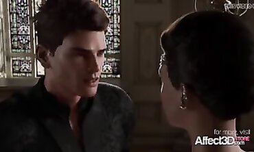 Black-Haired Vixen Gives Blowjob in Erotic Artistic Manner