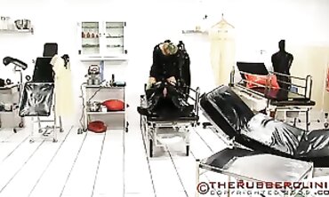 British Trio Swallow Cum and Pee in Latex