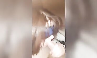 British MILF Takes a Deep Throat Blowjob and Handjob