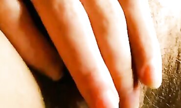 Sexy Brazilian Brunette With Hairy Pussy Squirts On Her Clit