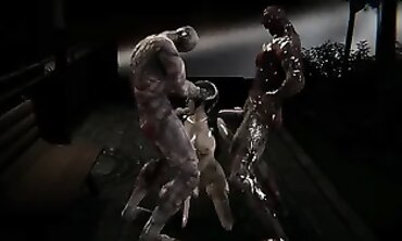 Resident Evil Ada Wong Zombie Cosplay DP Gangbang
