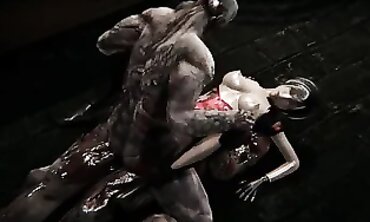 Resident Evil Ada Wong Zombie Cosplay DP Gangbang