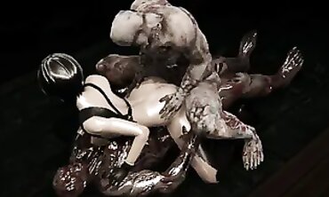 Resident Evil Ada Wong Zombie Cosplay DP Gangbang