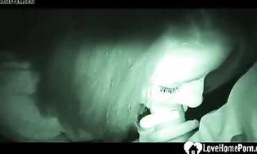 POV Night Cam Amateur Blonde Blowjob