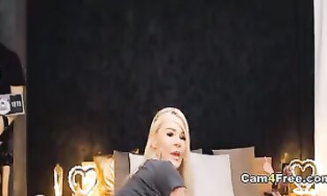 Platinum-Blonde Princess With Huge Tits Plays Her Wet Pussy