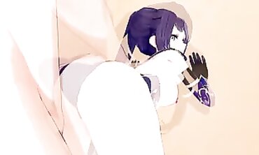 Mona Genshin Impact in 3D Anime: Blowjob, Creampie & Orgasm