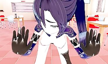 Mona Genshin Impact in 3D Anime: Blowjob, Creampie & Orgasm