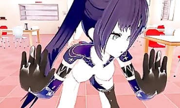 Mona Genshin Impact in 3D Anime: Blowjob, Creampie & Orgasm