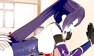 Mona Genshin Impact in 3D Anime: Blowjob, Creampie & Orgasm