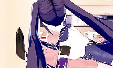 Mona Genshin Impact in 3D Anime: Blowjob, Creampie & Orgasm
