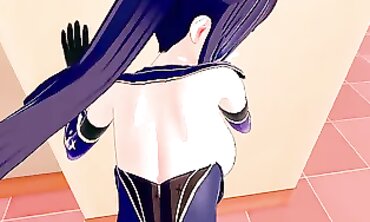 Mona Genshin Impact in 3D Anime: Blowjob, Creampie & Orgasm