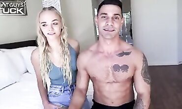 Euro Hunk Marcus Takes His First American Blonde