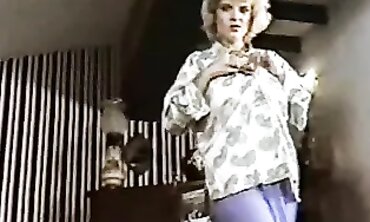 Retro 80s Striptease Dance With Big Tits And Stockings