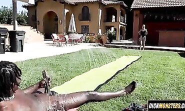 Public Interracial Sex with a BBC