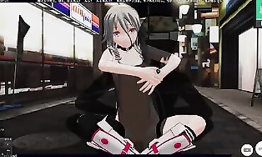 Vocaloid IA Cosplay Gets Rough Outdoor 3D Blowjob and Cumshot