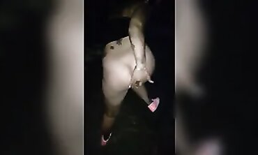 Tattooed German MILF Finger Smashes Herself Outdoors