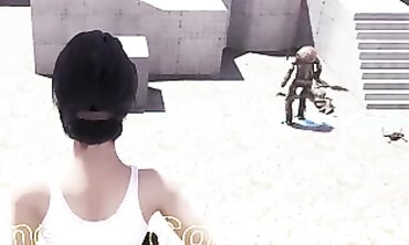 GonKappa's Alien POV Gangbang with DP and Creampie
