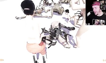 GonKappa's Alien POV Gangbang with DP and Creampie