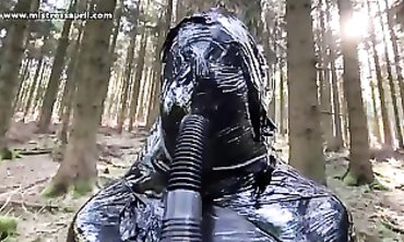Dom Gf April Whips Submissive Slave in Gimp Isolation