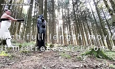 Dom Gf April Whips Submissive Slave in Gimp Isolation