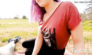 April Drinks A Lot Of Piss Outdoors