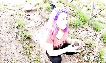 April Drinks A Lot Of Piss Outdoors