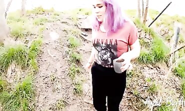 April Drinks A Lot Of Piss Outdoors