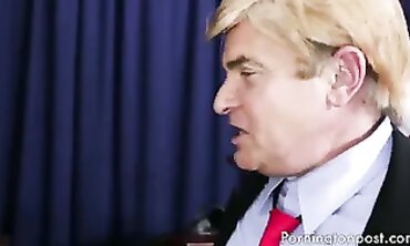 Game of Trump: Busty Blonde MILF in Lingerie