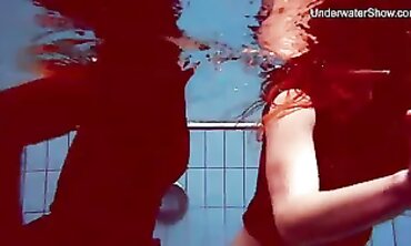 Diana Zelenkina and Simonna Hotty Swim Nude in the Pool