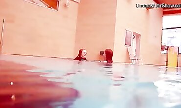 Diana Zelenkina and Simonna Hotty Swim Nude in the Pool