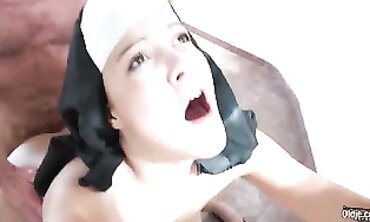 Dolly Diore: Horny Elderly Nun Takes Mature Boy Doggy Style