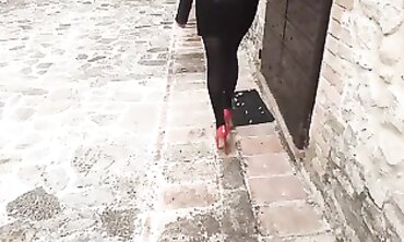 Laura in High Heels and Stockings: Seductive Walk and Sit