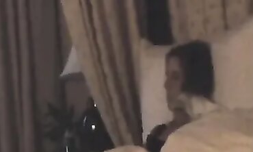Hot Blonde Babe Gives Sensual Handjob to Her Man at Hotel Room