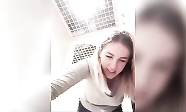 Hot Blonde Teen Babe Gives A Sensual Striptease And Masturbates In Her Bathroom